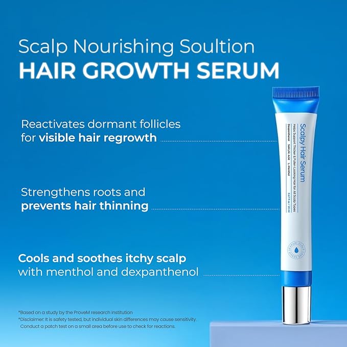 Scalpy Hair Growth Serum for Men & Women for Hair Loss & Regrowth | Scalp Treatment with Salicylic Acid, Menthol, Dexpanthenol | Non-Greasy, Lightweight (1.34 Fl Oz)
