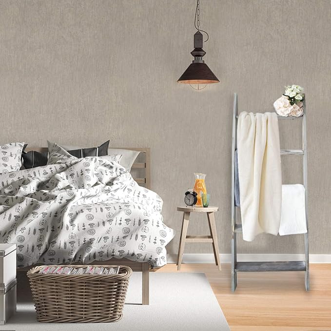 Honest Blanket Ladders for The Living Room, 5-Tier Blanket Holder, Wall-Leaning Blanket Rack, Ladder Shelves, Wooden Quilt Ladder, Farmhouse Decor, Grey