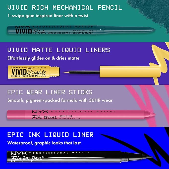 NYX PROFESSIONAL MAKEUP Mechanical Eye Pencil, Vivid Rich Mechanical, Creamy Retractable Eyeliner - Emerald Empire, Emerald Green Eyeliner