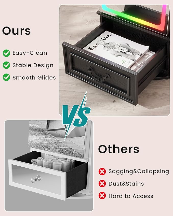 Vlsrka LED Mirror Jewelry Cabinet with Lights, Lockable Full Length Mirror with Storage, Standing Jewelry Armoire Organizer with Touch Screen&RGB Modes for Small Bedroom Spaces, Gift for Women, Black