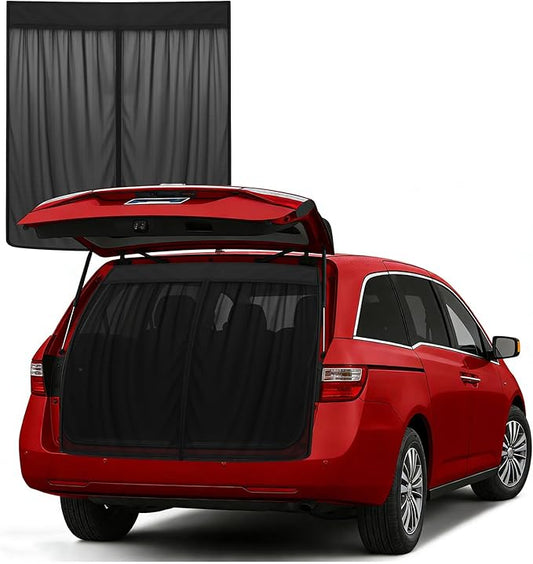 Magnetic Van Screen Net with Zipper for Back Door for Chrysler Pacifica, Toyota Sienna,Honda Odyssey, Kia Carnival, and Other Minivans