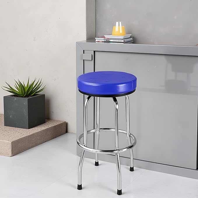 Big RED ATRP6185U-1 Torin Swivel Bar Stool: Padded Garage/Shop Seat with Chrome Plated Legs, Blue