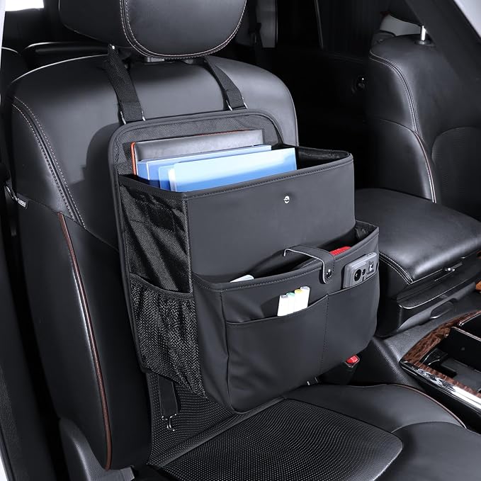 TAIKOO Car Seat Organizer，Universal Fit for Front & Back Seats-Hanging Letters/Legal Folders/Laptops and Tablets，Compatible with Cars, Trucks, and Vans