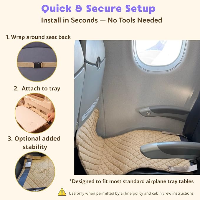 Toddler Airplane Footrest for Kids with Adjustable Straps for Travel