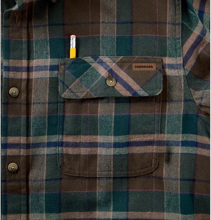 Legendary Whitetails Mens Long Sleeve Button Down 100% Cotton Flannel Shirt
