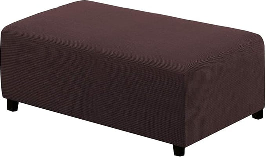 H.VERSAILTEX Ottoman and Sofa Seat Cushion Combined Cover Slipcover Rectangle Sofa Slipcover Fit Length 56'-75' Suitable for L Shaped Seat Cushion Cover or Chaise Part Cover Stretch Thick - Chocolate