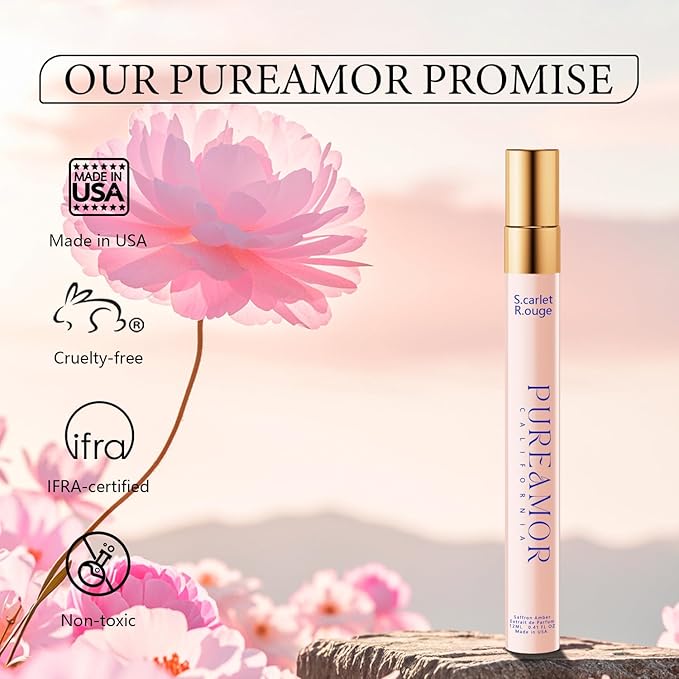 PUREAMOR 女性用フェロモン香水、サフランアンバーの香り、長時間持続するオードパルファム、女性用アドバンスドフレグランス香水、0.41fl. トラベル香水スプレー