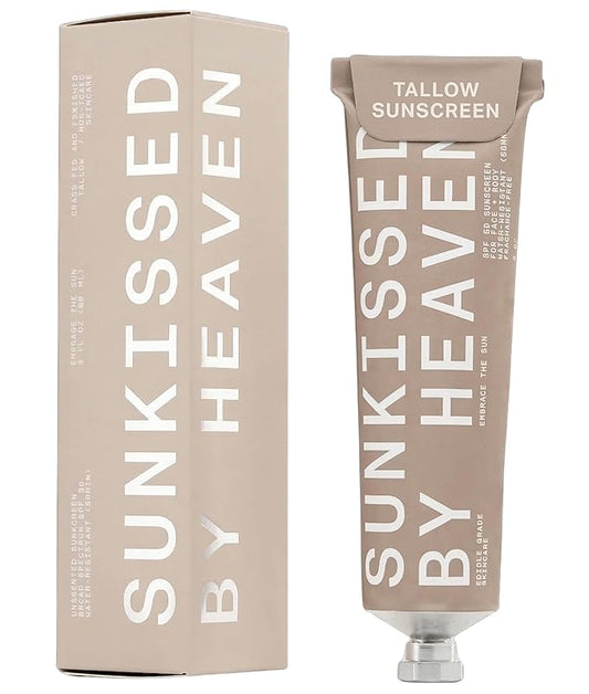 Jay Alvarrez Beef Tallow Sunscreen SPF 50 – Grass-Fed Tallow & Zinc Oxide Mineral Sunscreen, No White Cast, Water Resistant Face & Body Sunblock | 3 oz