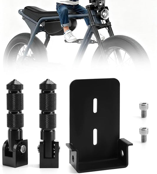 Foot Pegs for Super 73 S1/S2/RX/ZX, Folding Front Footrests Non-Slip Foot Pegs Pedal, Rack Peg Passenger Footpegs, Accesserios for Super 73