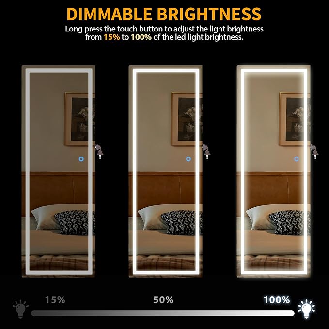 LVSOMT LED Mirror Jewelry Cabinet Door Hanging, Wall Mounted Jewelry Mirror Organizer Full Length, Lockable Jewelry Armoire, Large Capacity, for Small Space Bedroom, Gift for Women, White