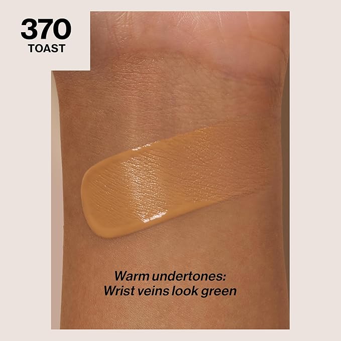 Revlon Liquid Foundation, ColorStay Face Makeup for Normal & Dry Skin, SPF 20, Longwear Medium-Full Coverage with Natural Finish, Oil Free, 370 Toast, 1 Fl Oz