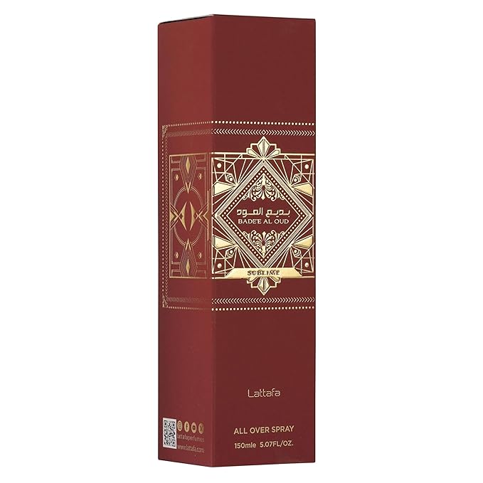 Lattafa Bade'e Al Oud Sublime – Fruity, Floral, Ambery, Oud – All Over Spray Long-Lasting Fragrance for Unisex, 5.07 Ounce / 150 ml