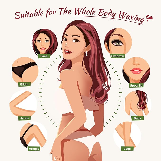 Ajoura 1lb Unscented Hard Wax Beads for Hair Removal, Brazilian Bikini Wax Refill for Full Body Women Men, Ideal for Legs, Face, Brazilian, Bikini, and Underarms, at Home Waxing for Sensitive Skin