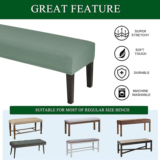 CRFATOP Waterproof 4pcs Dining Chairs Seat Covers with Soft Bench Chair Cover Stretch Kitchen Chair Slipcover Washable Seat Cushion Slipcover Protector for Hotel Ceremony Banquet Wedding,Green