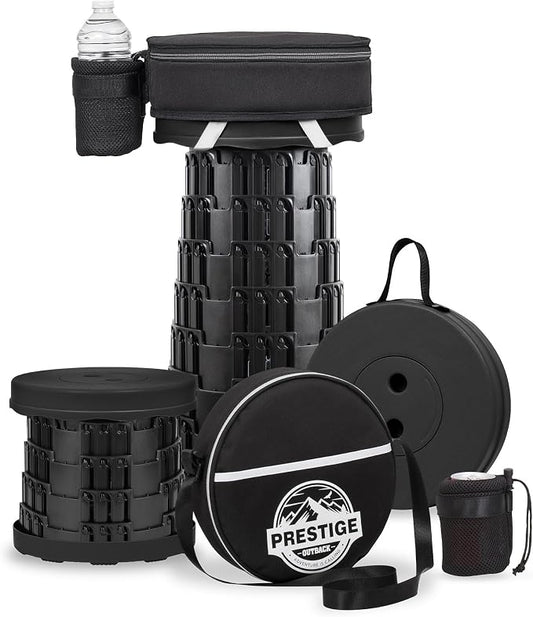 Collapsible Stool Max 620lbs & 3-in-1 Cushioned Carry Bag, Portable Telescopic Stool for Adults, Adjustable Height Retractable Folding Seat or Footrest for Camping Hiking Travel