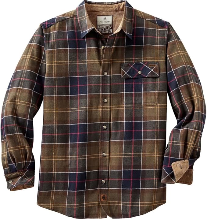 Legendary Whitetails Mens Long Sleeve Button Down 100% Cotton Flannel Shirt