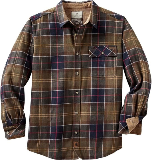 Legendary Whitetails Mens Long Sleeve Button Down 100% Cotton Flannel Shirt