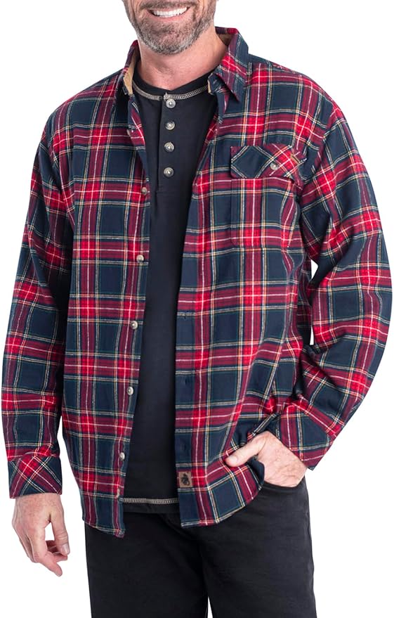 Legendary Whitetails Mens Long Sleeve Button Down 100% Cotton Flannel Shirt