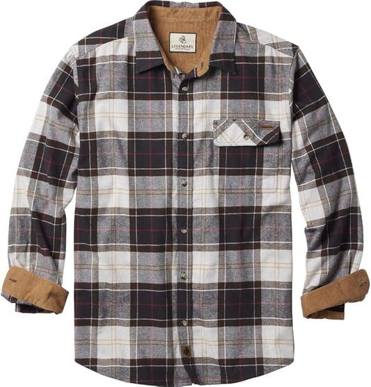 Legendary Whitetails Mens Long Sleeve Button Down 100% Cotton Flannel Shirt