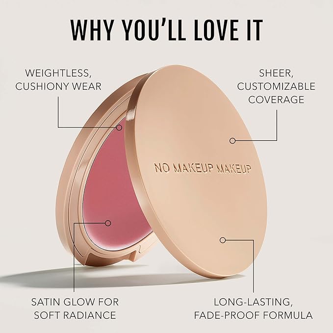 No Makeup Makeup Blush & Lip Color, Second-Skin Cream-Balm Formula Delivers a Long-Lasting Sheer Wash of Color, Buildable Coverage, Semi-Matte Finish, Made with Skin-Loving Ingredients, Pink