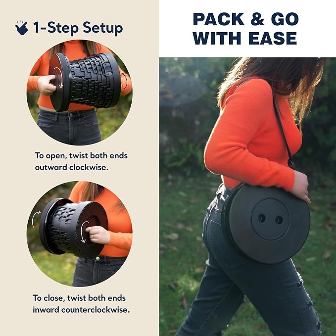 Collapsible Stool Max 620lbs Weight, Pack of 2, Lightweight & Portable Telescopic Stool for Adults, Adjustable Height Retractable Folding Seat or Footrest for Camping Hiking Travel