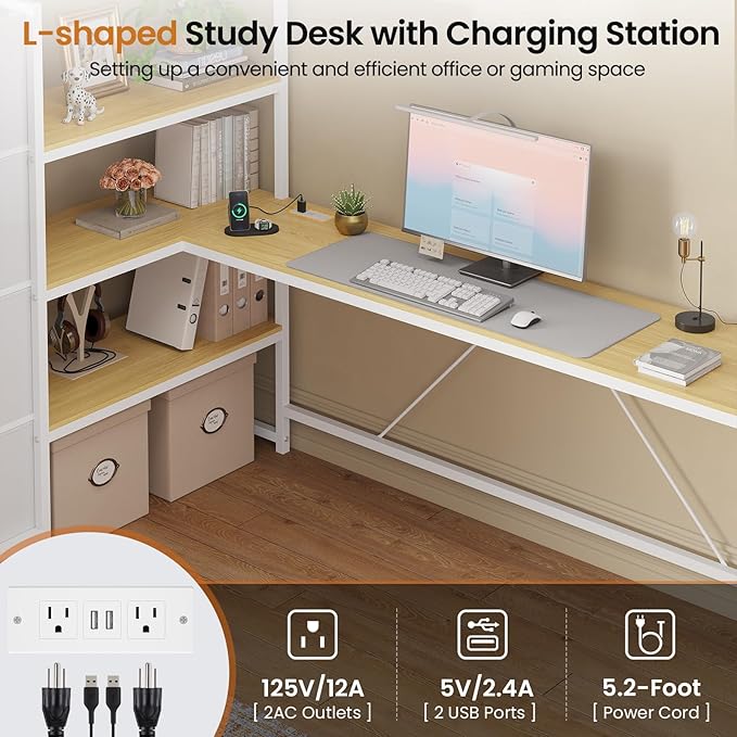 DICTAC Loft Bed Twin Size with Storage Stairs,Desk and Charging Station,Metal Twin Loft Bed with LED Lights,8 Storage Drawers,3-tier Shelves,Loft Beds for Kids,Teens,Adults with Safety Guardrail,White