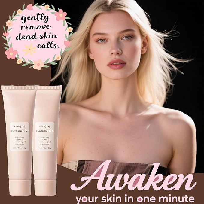 Purifying Exfoliating Gel Gentle Exfoliating Gel for Face Facial - Exfoliatings Gels Scrub Gentle Exfoliatings Facial Cleanser for All Skin Types (2 PCS)