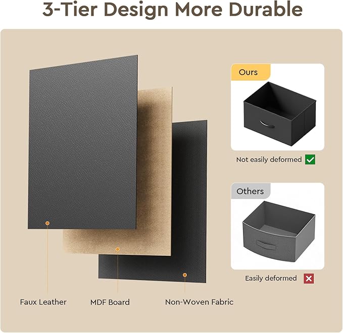 YeTom Vanity Desk with Mirror and Lights, Makeup Vanity Desk with 4 Fabric Drawers & Storage Shelves & Side Table, 3 Color Modes & Adjustable Brightness, Black Vanity, Bedroom Furniture