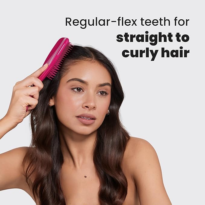 Tangle Teezer ザ・アルティメットディタングラー（濡れ髪・乾いた髪用ヘアブラシ）、絡まりを解消し、髪の切れ毛を軽減。ストレートからウェーブヘアに。エレクトリックラズベリー