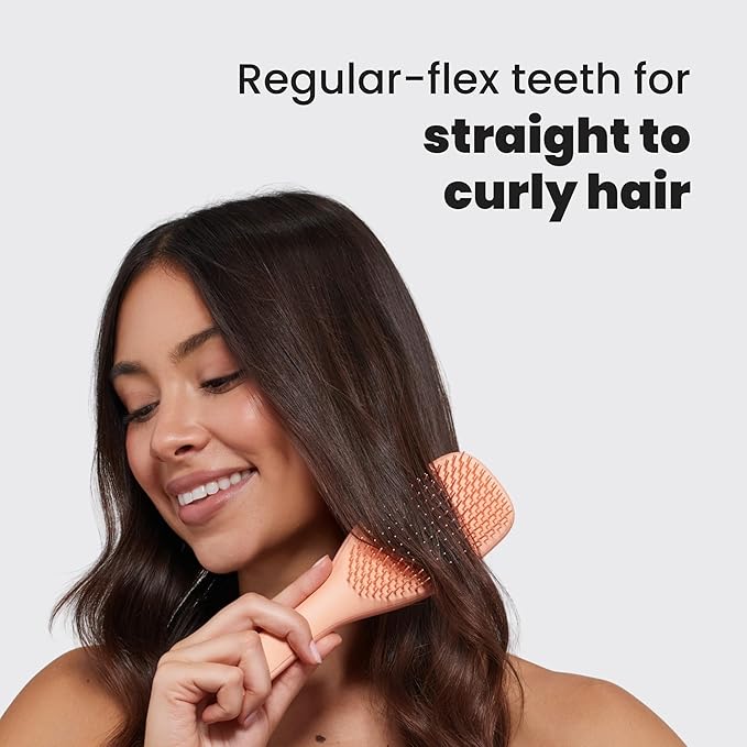 Tangle Teezer Ultimate Detangler Brush for Wet & Dry Hair, Eliminates Knots & Reduces Breakage for Straight to Wavy Hair Types, Amazon Exclusive Apricot (タングルティーザーアルティメットディタングラーブラシ ウェット&ドライヘア用、ストレートからウェーブヘアまで、もつれをなくし切れ毛を軽減、Amazon限定アプリコット)