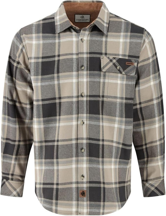 Legendary Whitetails Mens Long Sleeve Button Down 100% Cotton Flannel Shirt