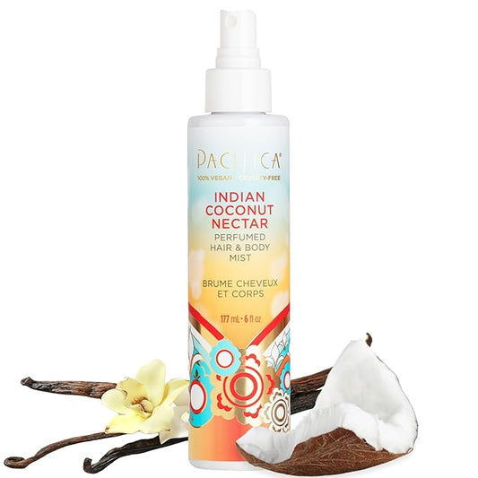 Pacifica Beauty インディアンココナッツネクター ヘアパフューム＆ボディスプレー ココナッツ＆クリーミーバニラの香り 天然エッセンシャルオイル配合 アルコールフリー クリーンフレグランス ヴィーガン＆クルエルティフリー