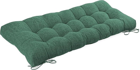 Bench Cushion for Indoor Furniture 48 x 19 inch Rectangle Bench Seat Cushion for Bay Window Entryway Bench Thick Textured Chair Cushion with Non-Slip Backing 1 Pack, Green