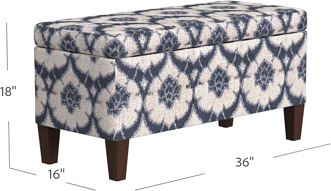 HomePop Large Decorative Storage Bench - Blue Medallion Print