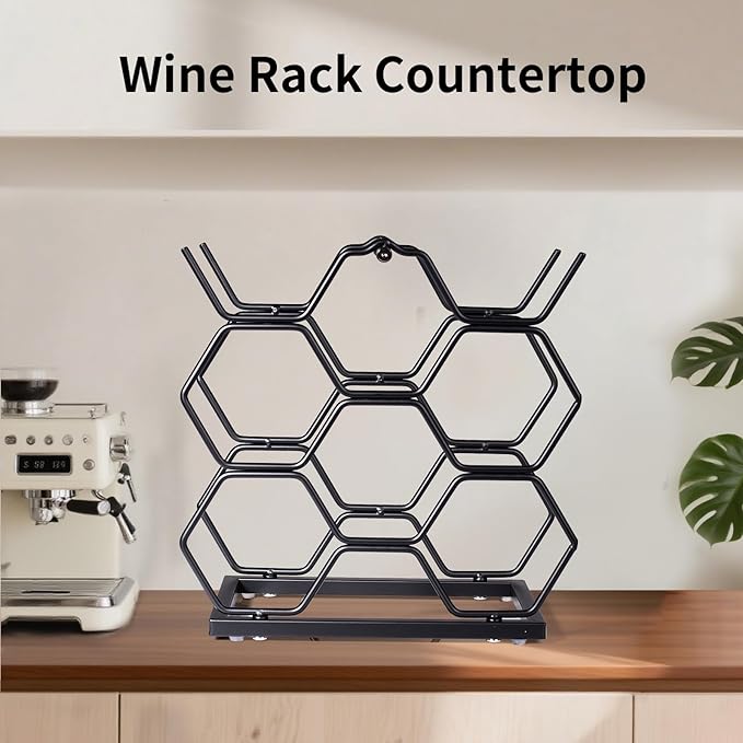 Small Wine Racks Countertop (8 Bottle Capacity),Metal Wine Bottle Holder Modern Black for Home Kitchen Bar,Tabletop Wine Rack for Cabinet, Pantry, Wine Bottle Storage