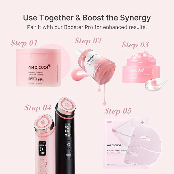 medicube PDRN Pink Peptide Serum with Rose PDRN | Vegan Pink Glow Serum with Peptides & Niacinamide for Hydration & Firm-Looking Skin | Uneven Tone Care | Korean Skincare, 1.01 fl. Oz