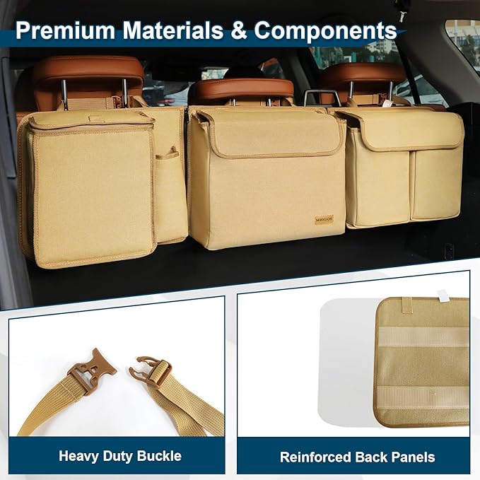 Deluxe Car Trunk and Backseat Organizer for Medium or Large Size SUVs & RVs, Detachable Storage Modules with Built-in Cooler, Patent Pending