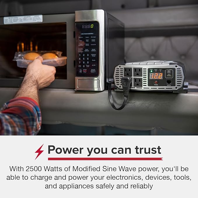 Cobra PRO 2500W Professional Grade Power Inverter with Cobra CPIALCDG1 Remote Controller