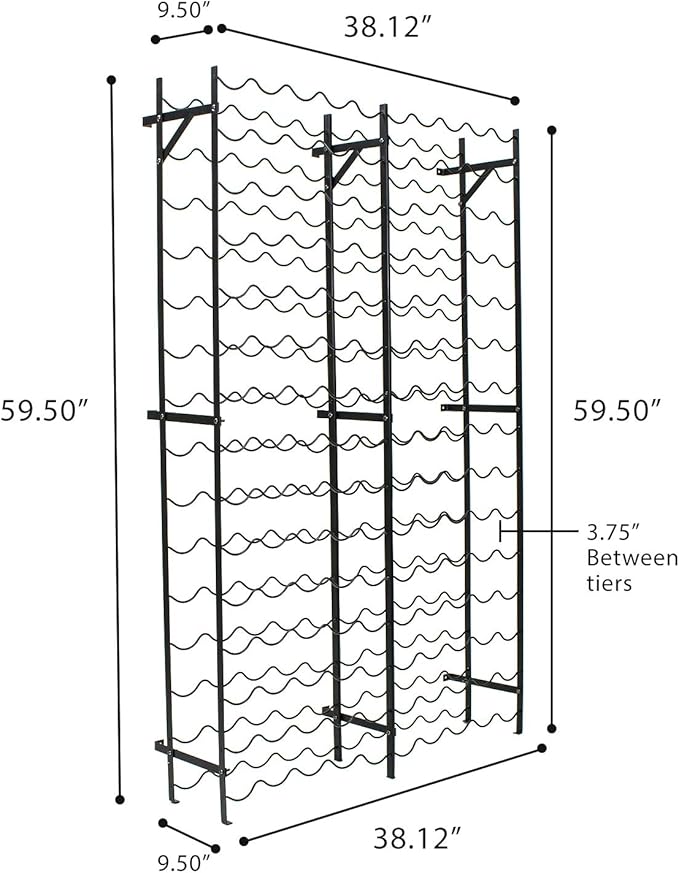 Sorbus Wine Rack Freestanding Floor - Wine Bottle Holder Holds 150 Bottles of Wine - 150 Bottle Capacity Wine Storage for Any Bar, Wine Cellar, Kitchen, Dining Room