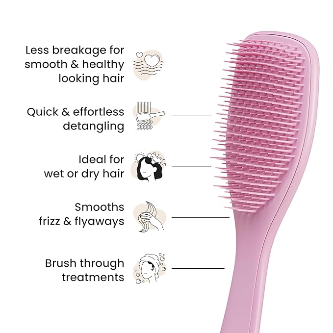Tangle Teezer ザ・アルティメットディタングラー ブラシ ウェット＆ドライヘア用、絡まりを解消し、髪の切れ毛を軽減 ストレート〜ウェーブヘア用、Amazon限定 ローズバッド