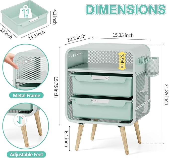 SYKIARIOL Kids Nightstand,Cute End Table with Storage Drawer,Nightstand for Girls Bedroom Furniture