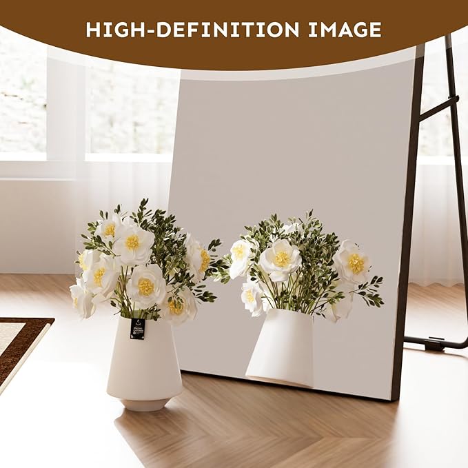 Kosmonia 71x28 Frameless Full Length Silver Coating Mirror w/Distortion Free, HD Reflection &Anti Desilvering, Tempered Glass, Easy Setup w/Stand, Wall/Standing