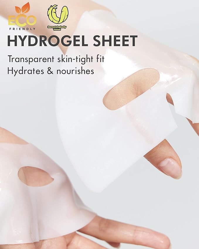DERMAL Seoul Face Vitamin Hydrogel Melting Mask (4 Pack) - Korean Overnight Brightening Gel Face Mask with Vitamin Complex - Dark Spot & Dullness Care for Glassy Skin - K-Skincare Ritual