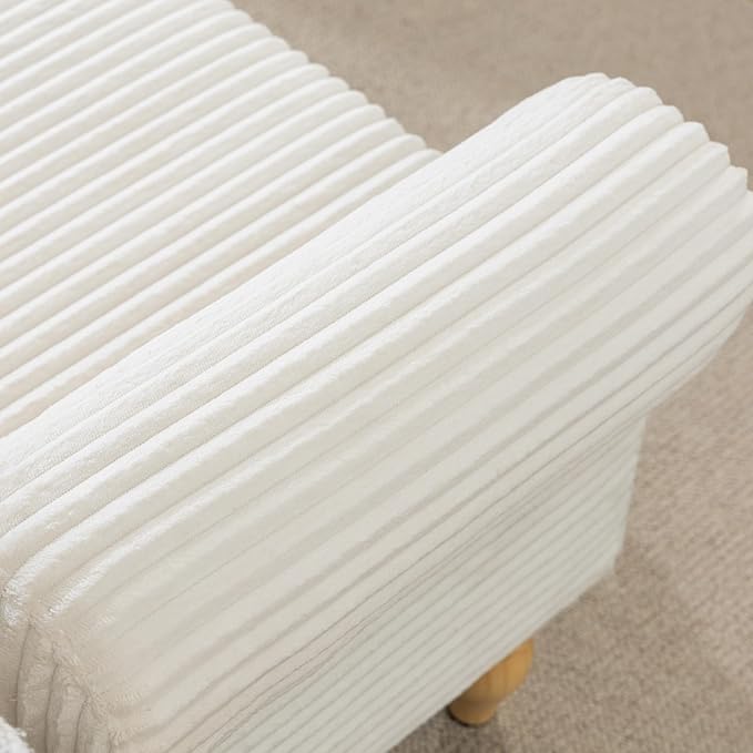 51.5" Bench for End of Bed Storage Benches, Queen End of Bed Bench Corduroy Upholstered Storage Ottoman Window Bench with Storage, for Bedroom, Entryway, Closet, White