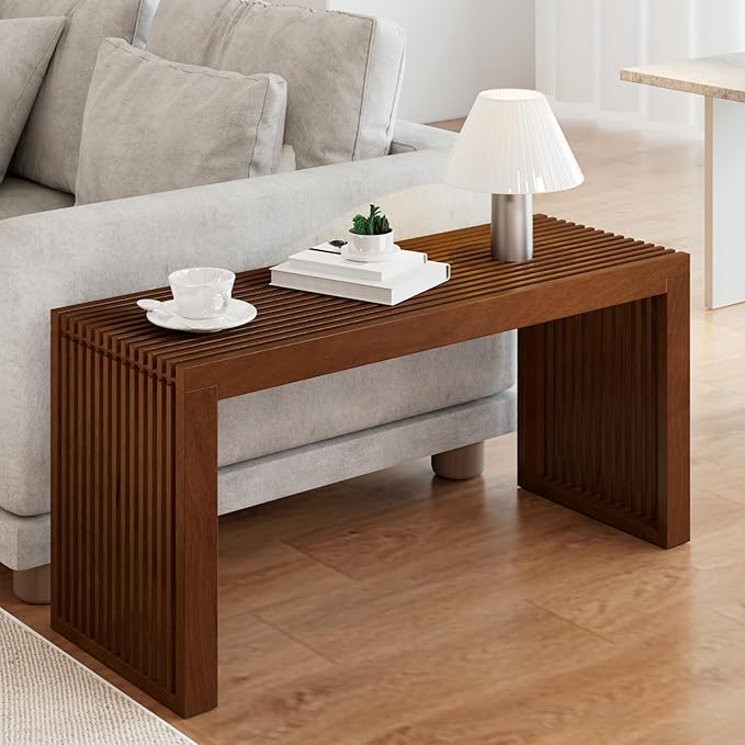 APRTAT Bamboo Dining Bench Indoor Long Entryway Shoe Rack Bench,Outdoor Modern Wood Benches 35 Inch Bamboo Bench for Living Room Hallway Bedroom Bathroom