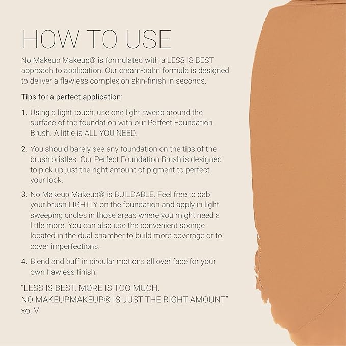 No Makeup Makeup Foundation, Weightless Cream-Balm Formula Conceals, Corrects and Camouflages with Skin-Tone Adaptive Flexshade Technology, Buildable, Long-Lasting, Cruelty-Free, Vegan, Dark