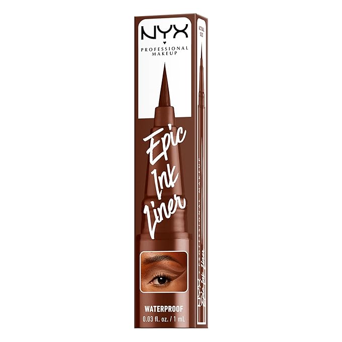 NYX PROFESSIONAL MAKEUP エピックインクライナー ウォータープルーフ リキッドアイライナー (ヴィーガンフォーミュラ) - グラハムクラッカー (ライトブラウン マット)