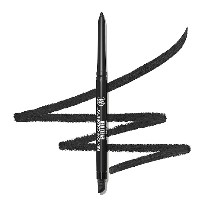 REVLON ColorStay Pencil Waterproof Eyeliner, Smudge-Proof, Eye Makeup with Built-In Sharpener, Packaging May Vary, 201 Black, 0.01 oz