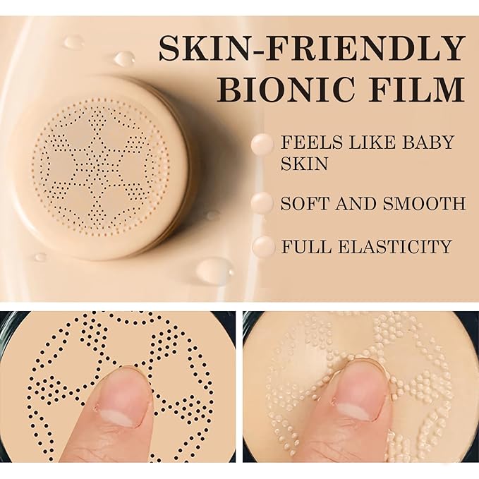 Air Cushion CC Cream Foundation Makeup, BB Cream Makeup, Color Correcting CC Cream, Tattoo cover up, Natural Full Coverage Foundation, Moisturizing Concealer Brighten,Even Skin Tone (2 PCS Nude)