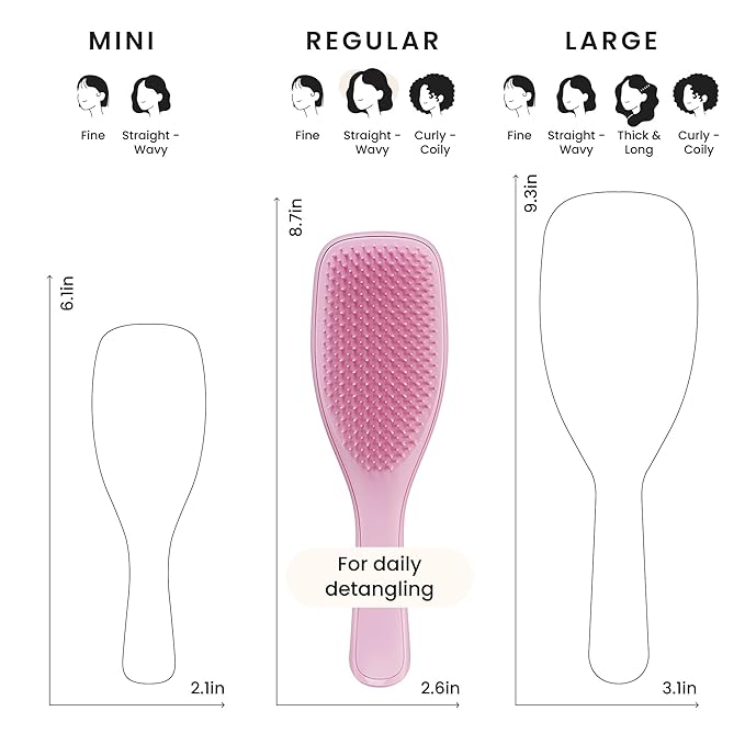 Tangle Teezer ザ・アルティメットディタングラー ブラシ ウェット＆ドライヘア用、絡まりを解消し、髪の切れ毛を軽減 ストレート〜ウェーブヘア用、Amazon限定 ローズバッド